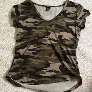 Camo Rue21 v neck shirt